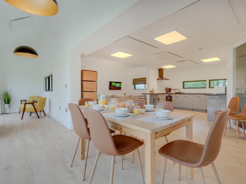 ceiling mounted LAVA panels in a living area