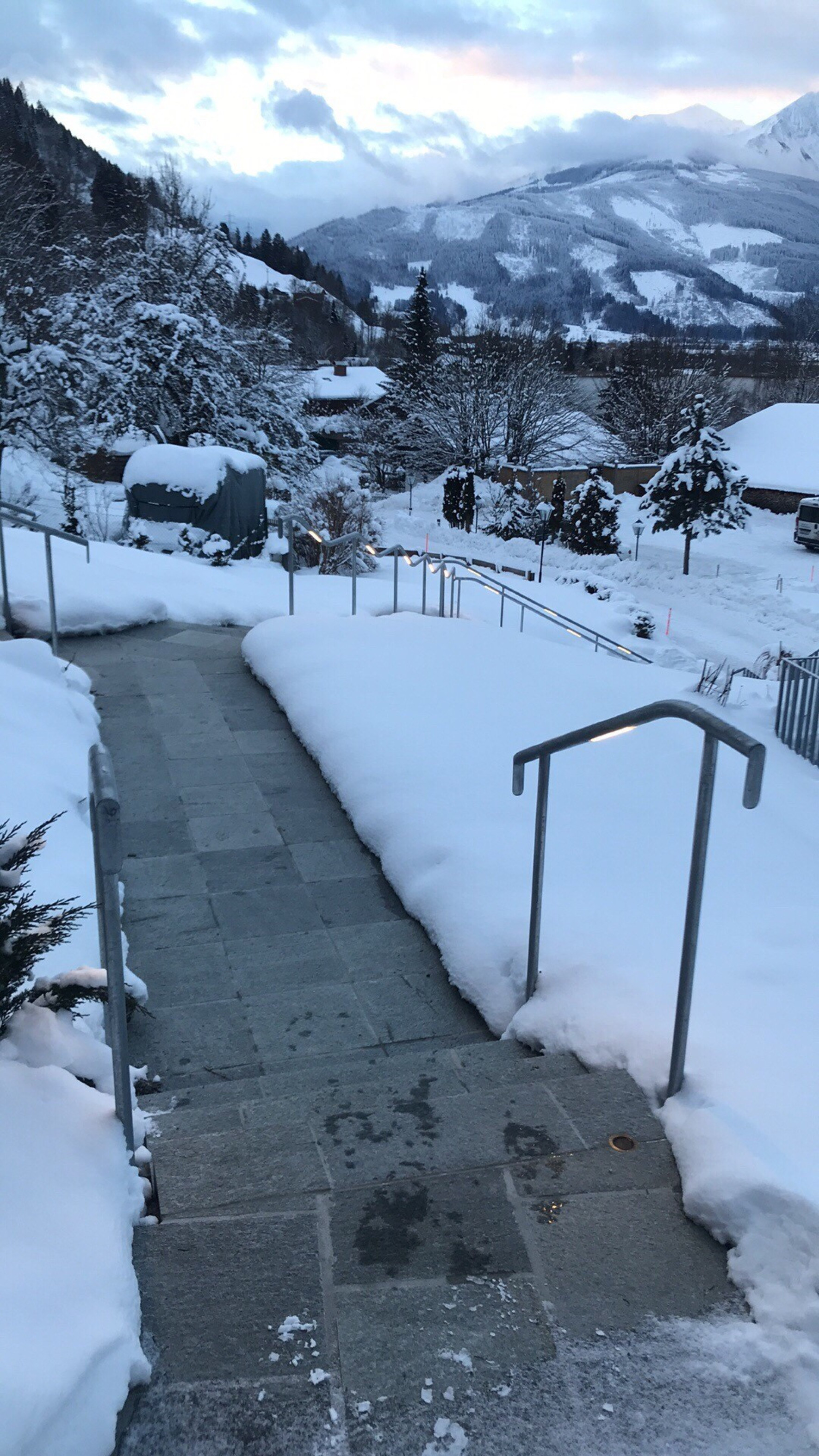 External heated stairs