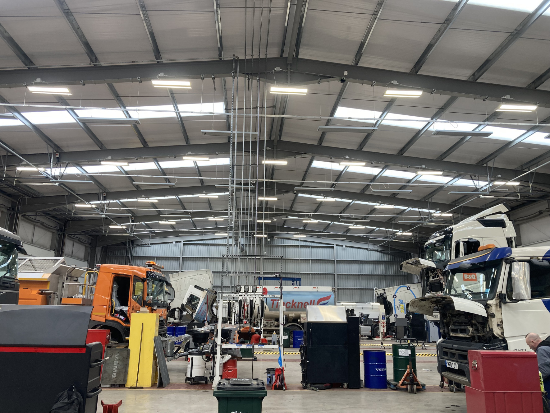 bus and truck station with ambient infrared industrial heating