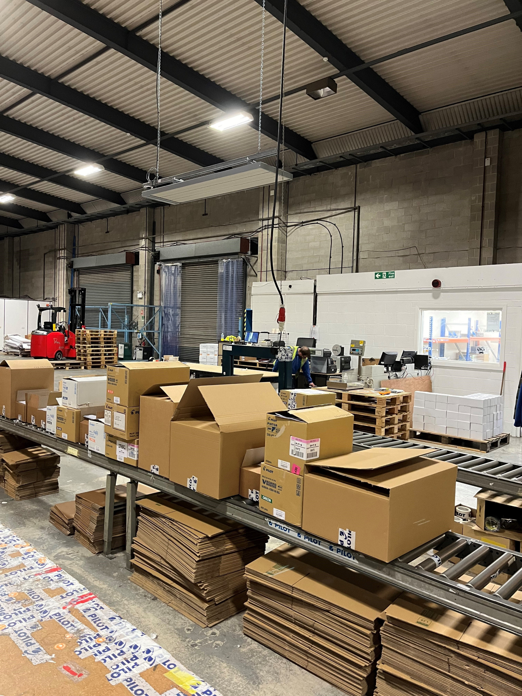 EEZ Medium Wave Infrared heater over packing area