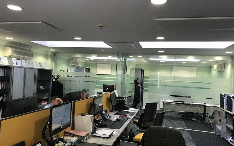 Browse the infrared office heating installation project