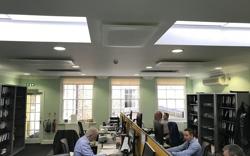 Browse the infrared office heating installation project