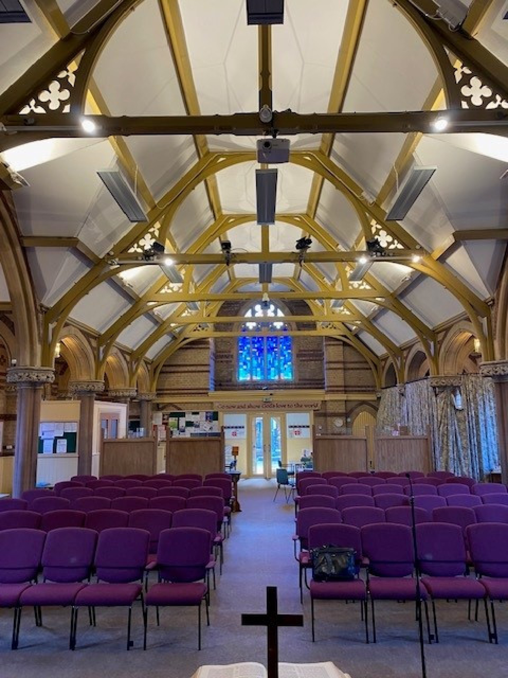 eez heaters suspended in church